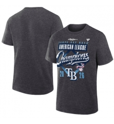 Men Tampa Bay Rays Heather Charcoal 2026 League Champions Locker Room T ShirtS Men Tampa Bay Rays Heather Charcoal 2026 League Champions Locker Room T ShirtS