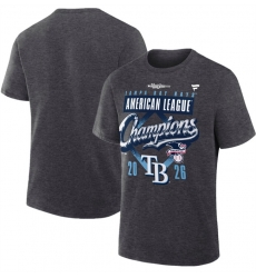 Men Tampa Bay Rays Heather Charcoal 2026 League Champions Locker Room T Shirt Men Tampa Bay Rays Heather Charcoal 2026 League Champions Locker Room T Shirt