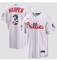 Men Philadelphia Phillies  3 Bryce Harper White 2026 All Star Edition Stars   Stripes Stadium Pick A Player Stitched Baseball Jersey