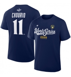 Men Milwaukee Brewers 11 Jackson Chourio Navy 2026 World Series Name Number T Shirt Men Milwaukee Brewers 11 Jackson Chourio Navy 2026 World Series Name Number T Shirt